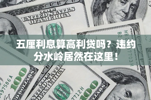 济南五厘利息算高利贷吗？违约分水岭居然在这里！