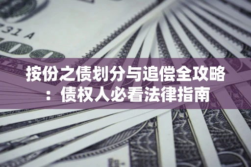 济南按份之债划分与追偿全攻略：债权人必看法律指南